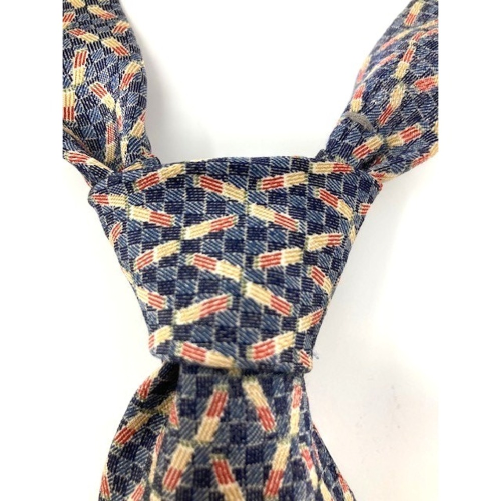 John Henry Tie Silk Geometric Blue 58 x 4
